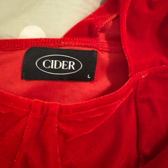 Cider Red Velvet Cropped Long-Sleeve Top – Size L - Picture 2 of 2